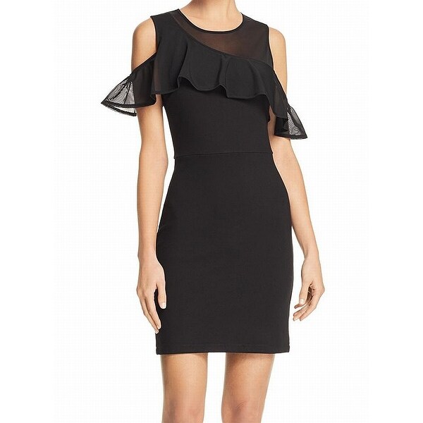 french connection black ruffle dress