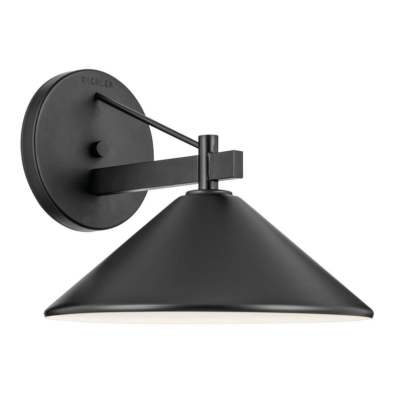 Kichler Lighting Ripley 10 in. 1-Light Black Outdoor Wall Sconce - 10 in