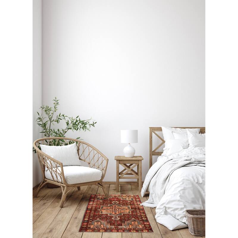 ECARPETGALLERY Hand-knotted Konya Anatolian Dark Red Wool Rug - 3'10 x 6'3