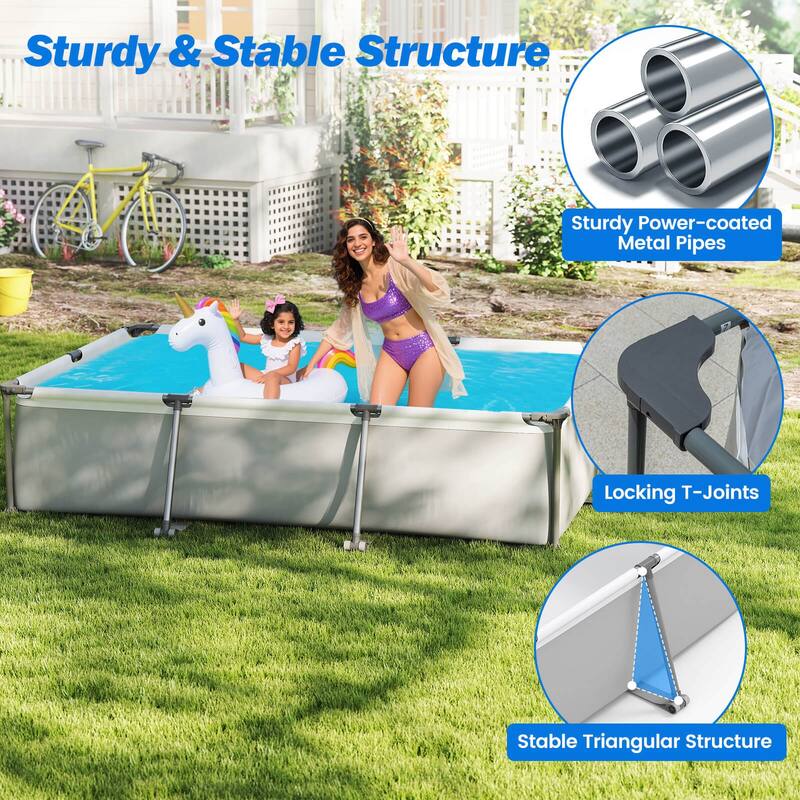 Costway 978 Gal Outdoor Family Swimming Pool with Metal Frame - See Details