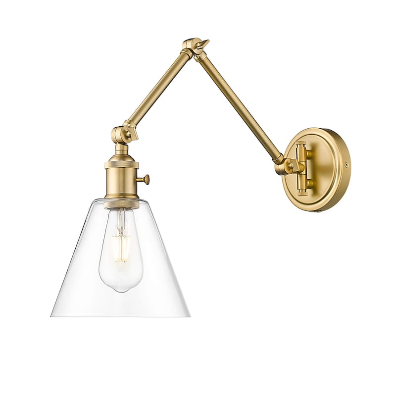 Z-Lite 348S Gayson 8" Tall Wall Sconce with Clear Glass Shade - Modern Gold
