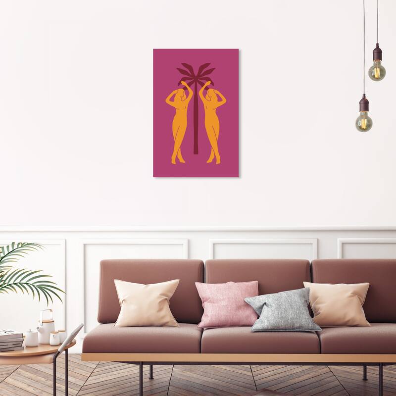 Wynwood Studio Canvas People and Portraits Just Double Pleasure Orange Modern & Contemporary Wall Art Canvas Print