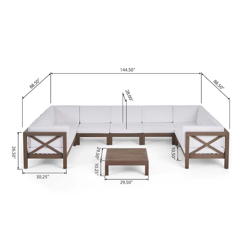 Brava Acacia Wood Sectional Sofa Set by Christopher Knight Home