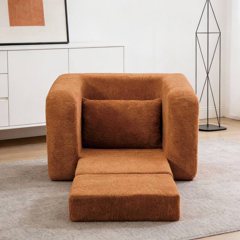 40"W Single Foldable Sofa Bed Equipped with Armrest and Backrest