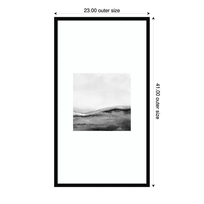 Mono Landscape No. 2 by Dan Hobday Wood Framed Wall Art Print - 23 x 41 in