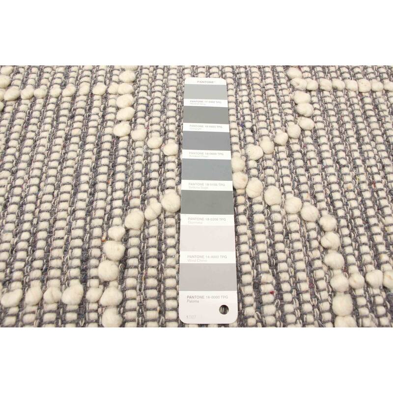 ECARPETGALLERY Braid weave Sienna Grey Wool Rug - 5'0 x 8'3