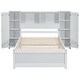 preview thumbnail 24 of 22, Twin Platform Bed with Storage Headboard, Lockers & Pine Wood Frame, Grey