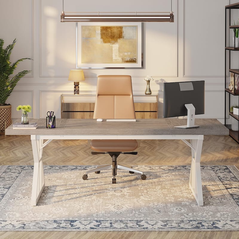 70.8-Inch Executive Desk, Large Computer Office Desk Workstation