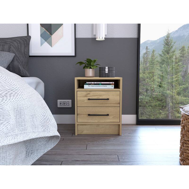 Rowley Nightstand with 2-Drawer and 1-Shelf