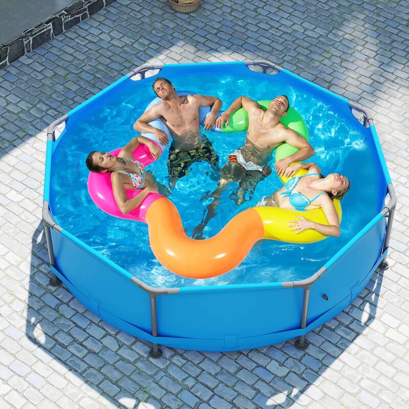 Costway 1158 Gal Outdoor Family Swimming Pool with Metal Frame - See Details