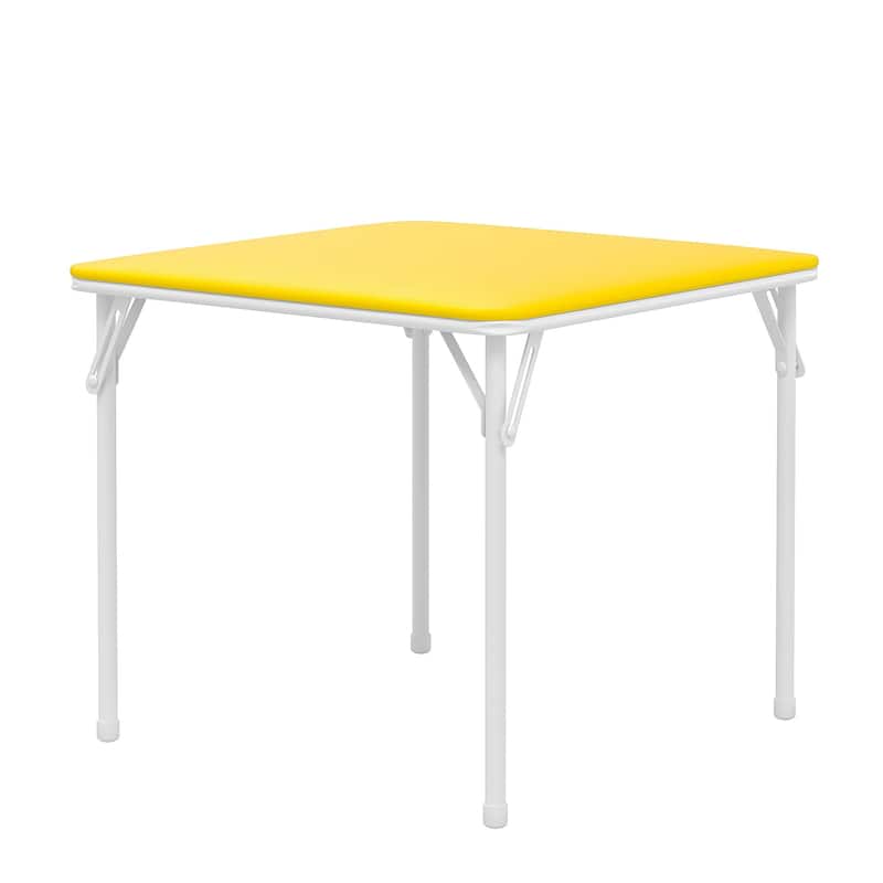 VECELO 5 Pcs Kids Folding Activity Table and Chairs Set, Portable, with Ultra Soft PU Padded Cushion, Matte Black