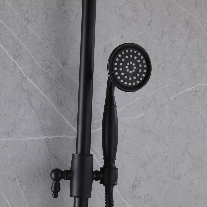 Matte Black Rain Showerhead Shower System with Valve