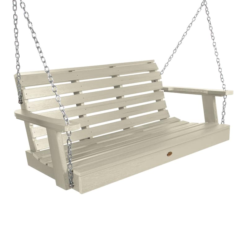 Highwood Weatherly 4-foot Eco-friendly Synthetic Wood Porch Swing - Whitewash