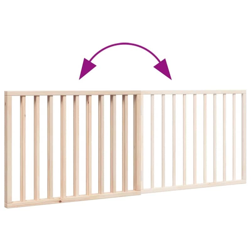 vidaXL Dog Gate Foldable Poplar Wood
