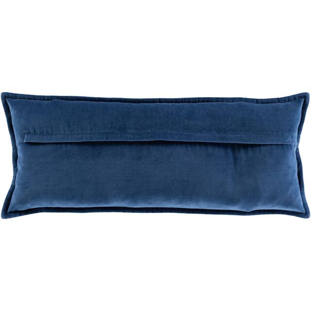 Vianne Solid Cotton Velvet 30-inch Lumbar Throw Pillow