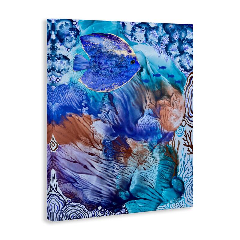 Stupell Underwater Fish Sea Life Canvas Wall Art Design By Amy Tieman