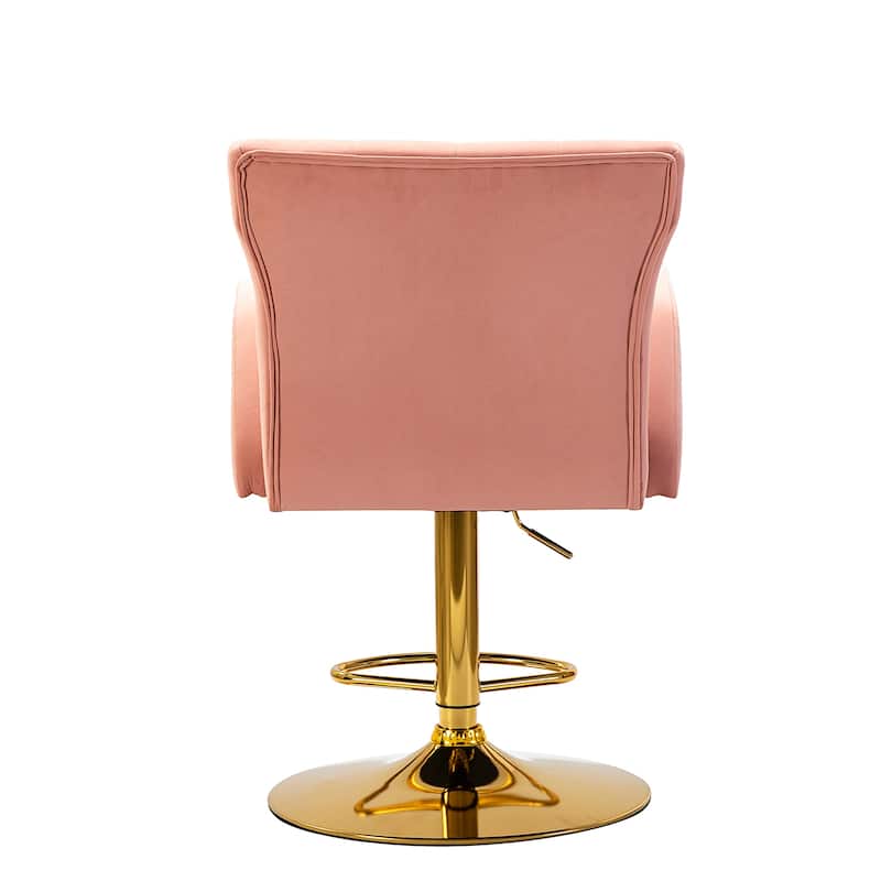 Loreto Modern Tufted Velvet Swivel chair with Adjustable Height Set of 2 by HULALA HOME