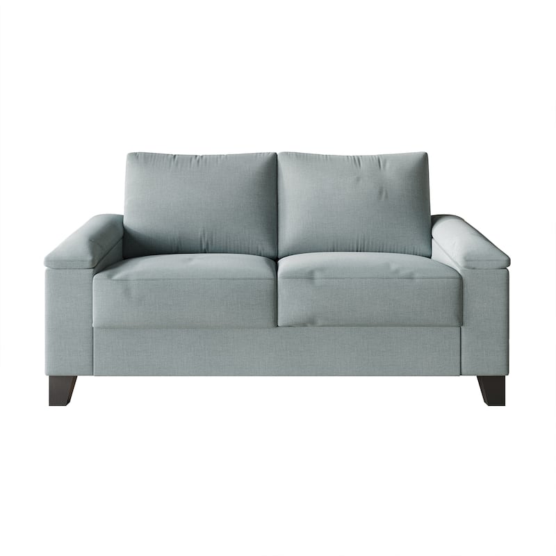 CraftPorch Simple Style Linen Upholstered Loveseat - Light Blue