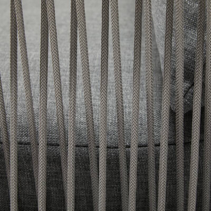 Outdoor Aluminum Lounge Chair with Rope-Weave Design