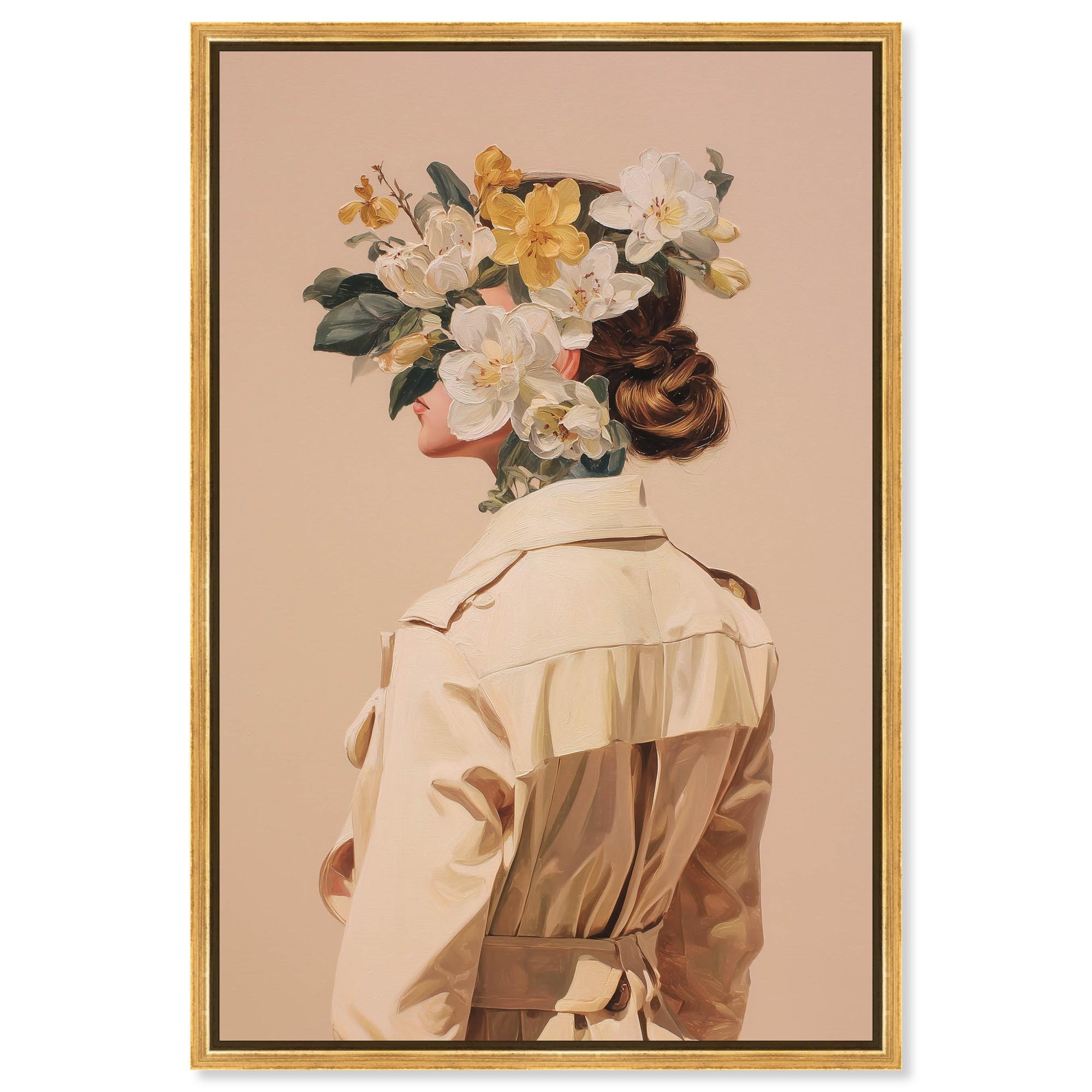 Button Up to the Top Floral Glam Art Canvas Print by Art Remedy