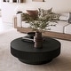 preview thumbnail 57 of 61, Modern Solid Wood Veneered Round Coffee Tea Table with Storage
