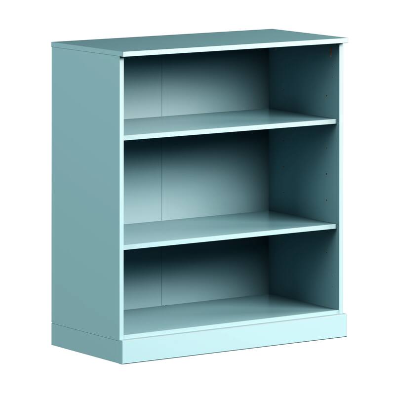 Palace Imports 100% Solid Wood 3-Shelf Bookcase, Adjustable Shelves, 32" Wide, 35.75" Tall