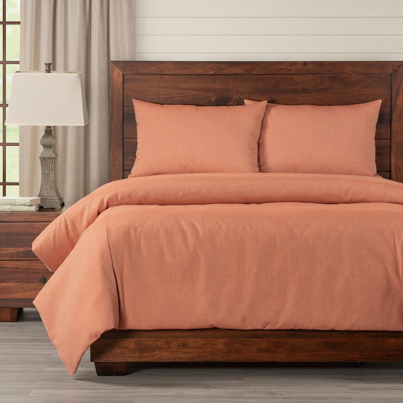 Smithsonian Redeem Stripe Eco-friendly Duvet Set - Terracotta - Full