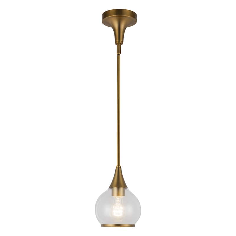 Alora Lighting PD524006CL Hazel 7" Wide Mini Pendant with Clear Glass - Aged Gold