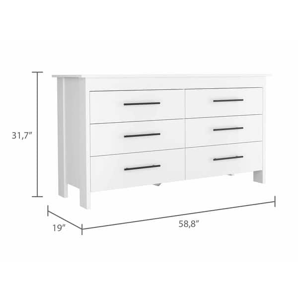 Rectangle A Resser Southington 6-Drawer Rectangle Dresser White - Bed Bath & Beyond - 39718243