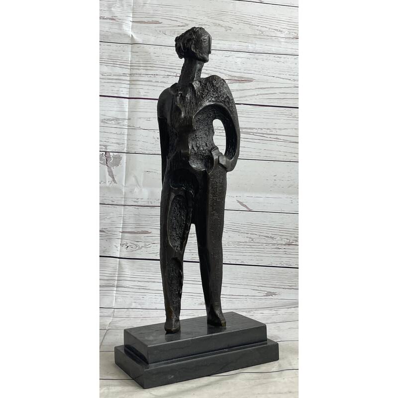 Abstract Surreal Nondescript Female Figure Bronze Statue Sculpture Decor Salvador Dali 16 Inches