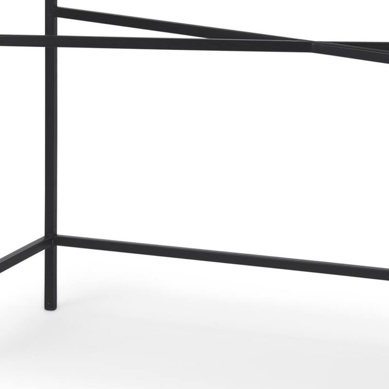 HomeRoots 50" White and Black Genuine Marble and Metal Console Table - 50' X '30' X '16