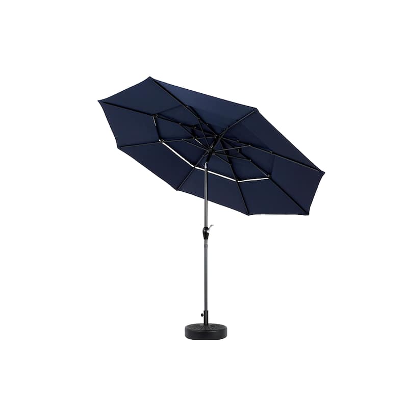 Aluminium 10ft 3 Tier Auto-tilt Umbrella ,Outdoor Patio Umbrella - Market Table Pool Deck Umbrella (Base Not Included)