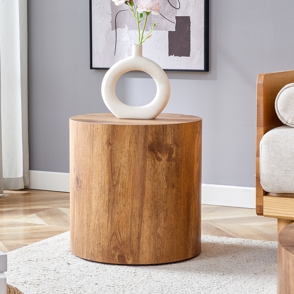 GDFStudio Jackson Multi Size Cylindrical Coffee Table Set with Wood Grain Finish On Sale Bed Bath Beyond 42317514