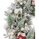 preview thumbnail 3 of 2, Snowy Cottage Wreath 26in Pre-Lit with 50 LED Fairy Lights B/O