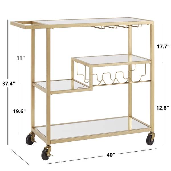 Metropolitan Mirrored Glass Top Metal Bar Cart by iNSPIRE Q Bold