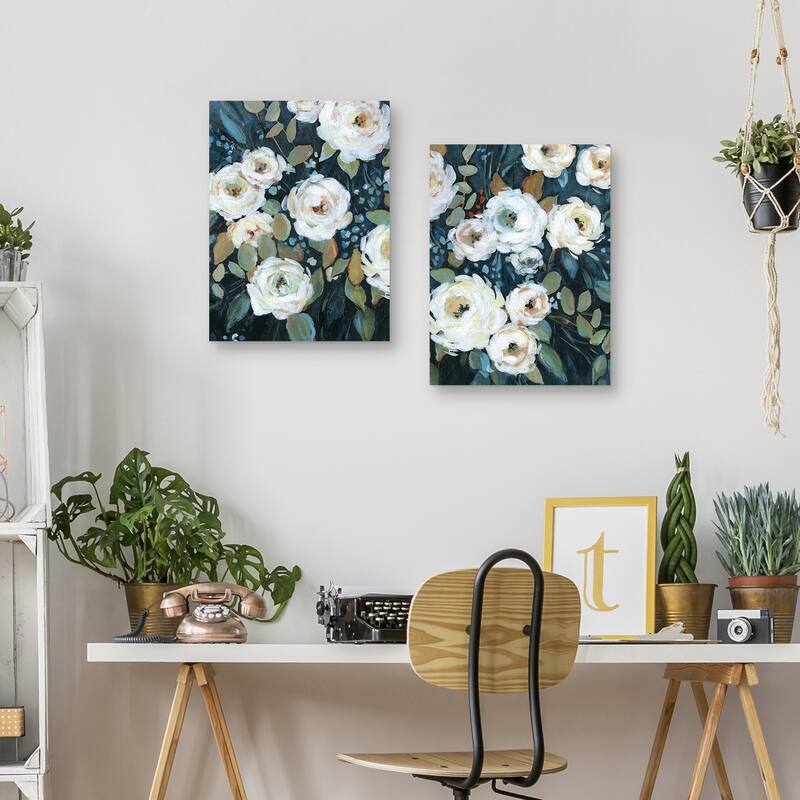 Moonlit Garden II, Moonlit Garden III by Carol Robinson Canvas Art Prints