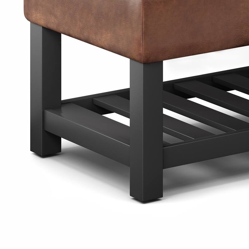 Storage Ottoman Bench with Open Bottom - Light Brown