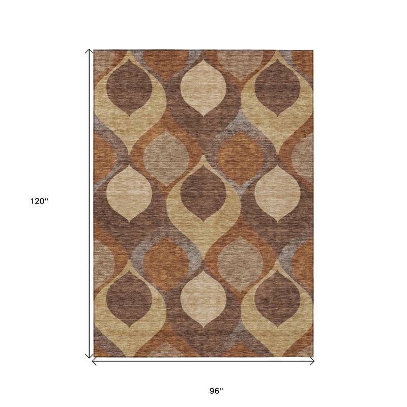 HomeRoots Ogee Transitional Rectangle Outdoor Rug