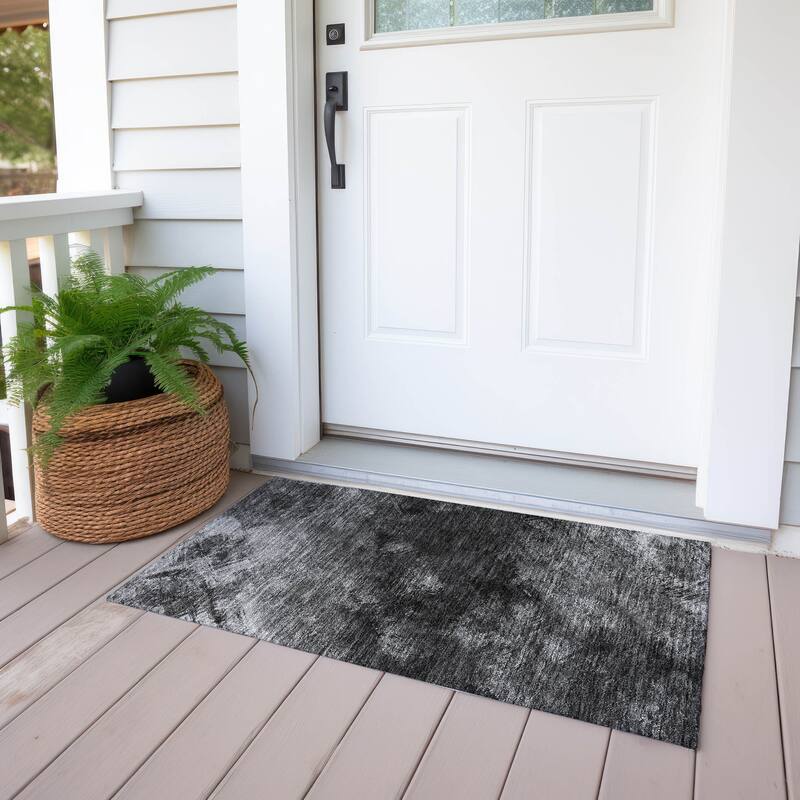 Machine Washable Indoor/ Outdoor Chantille Abstract Watercolor Rug