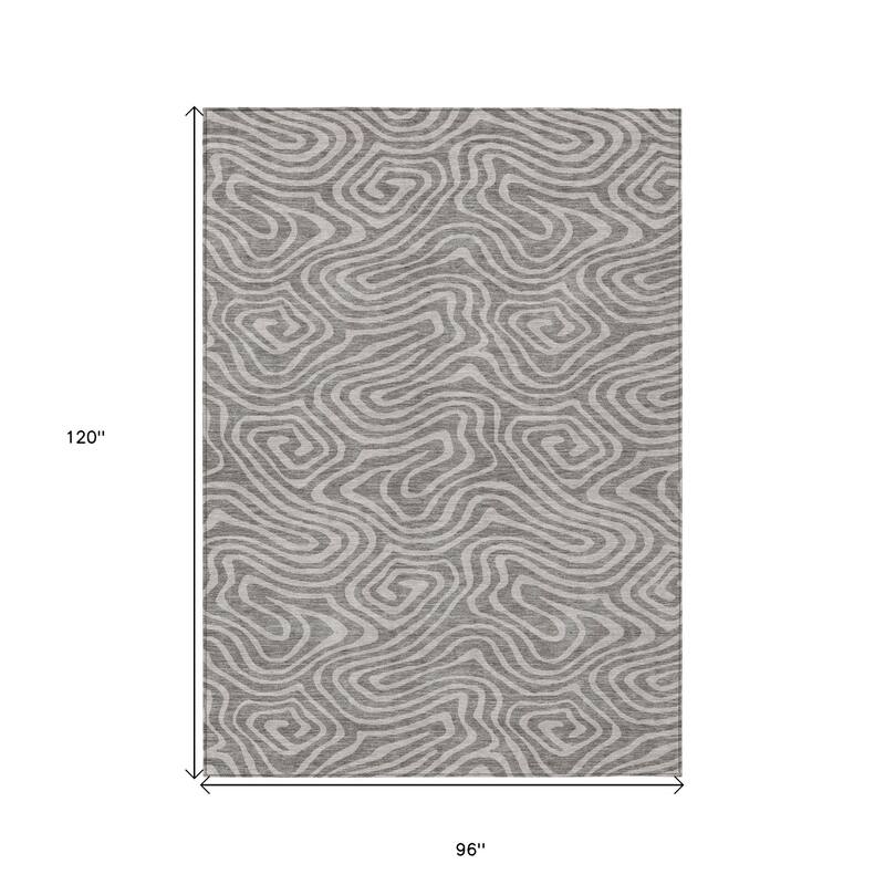 HomeRoots Abstract Transitional Rectangle Outdoor Rug