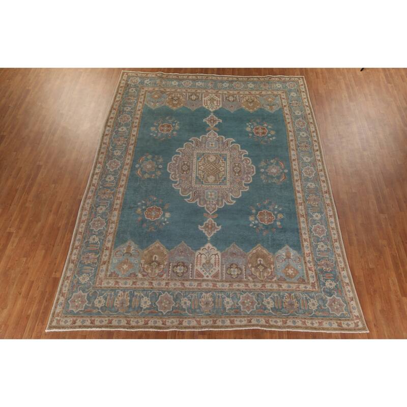 Over-Dyed Tabriz Persian Antique Area Rug Handmade Wool Carpet - 9'11"x 13'1"