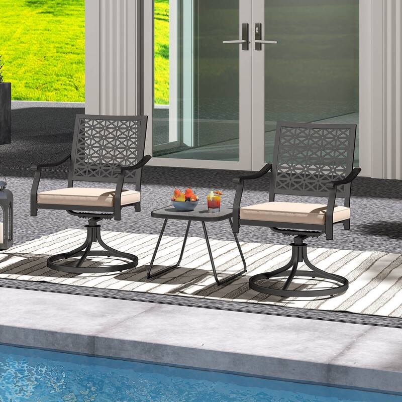Costway 4 PCS Outdoor Swivel Chairs Patio Dining Chairs with Padded - See Details