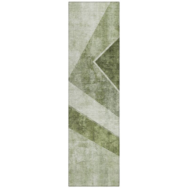 Machine Washable Indoor/ Outdoor Chantille Modern Geometric Rug
