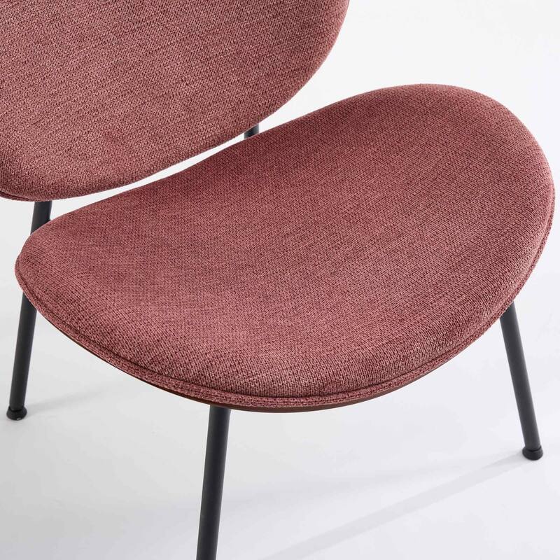 GDF Studio - Shells Mid-Century Modern Fabric Lounge Chair with Walnut Wood Base and Comfortable Curved Backrest