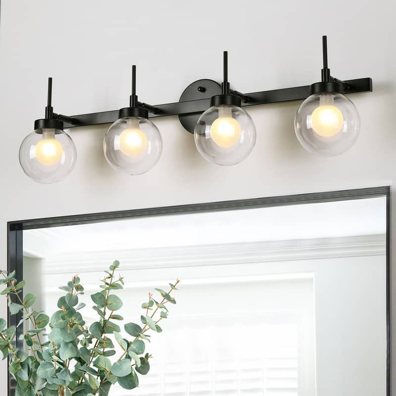 Vintage Matte Black Bathroom Vanity Light Farmhouse Wall Sconce with Cage