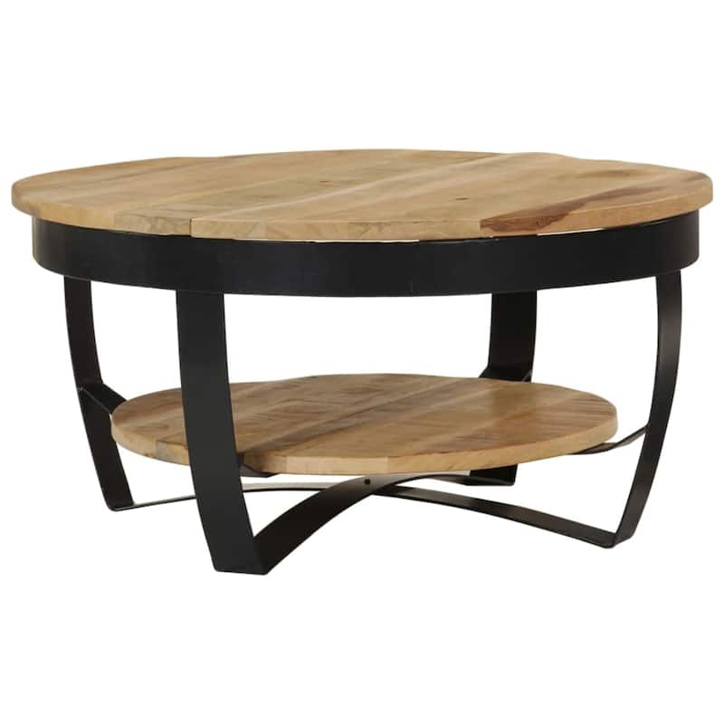 vidaXL Coffee Table Solid Rough Mango Wood 25.6"x12.6"