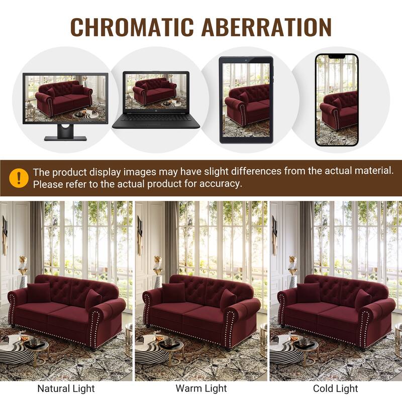 GDFStudio - Velvet Upholstered Modular Ottoman with Solid Wood Frame