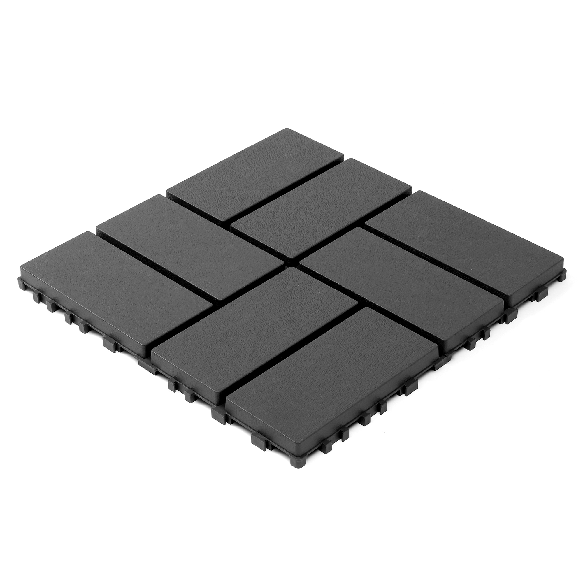 Plastic Interlocking Decking Tiles, 44 Packs Of Terrace Decking Tiles, 12"X 12" Waterproof For All-Weather Use