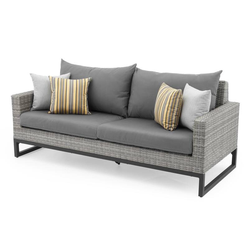 Milo Gray 7 Piece Sunbrella Outdoor Patio Motion Deep Seating Set