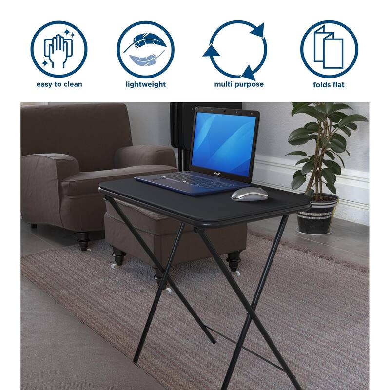 COSCO 5-Piece Folding Vinyl Top TV Tray Set